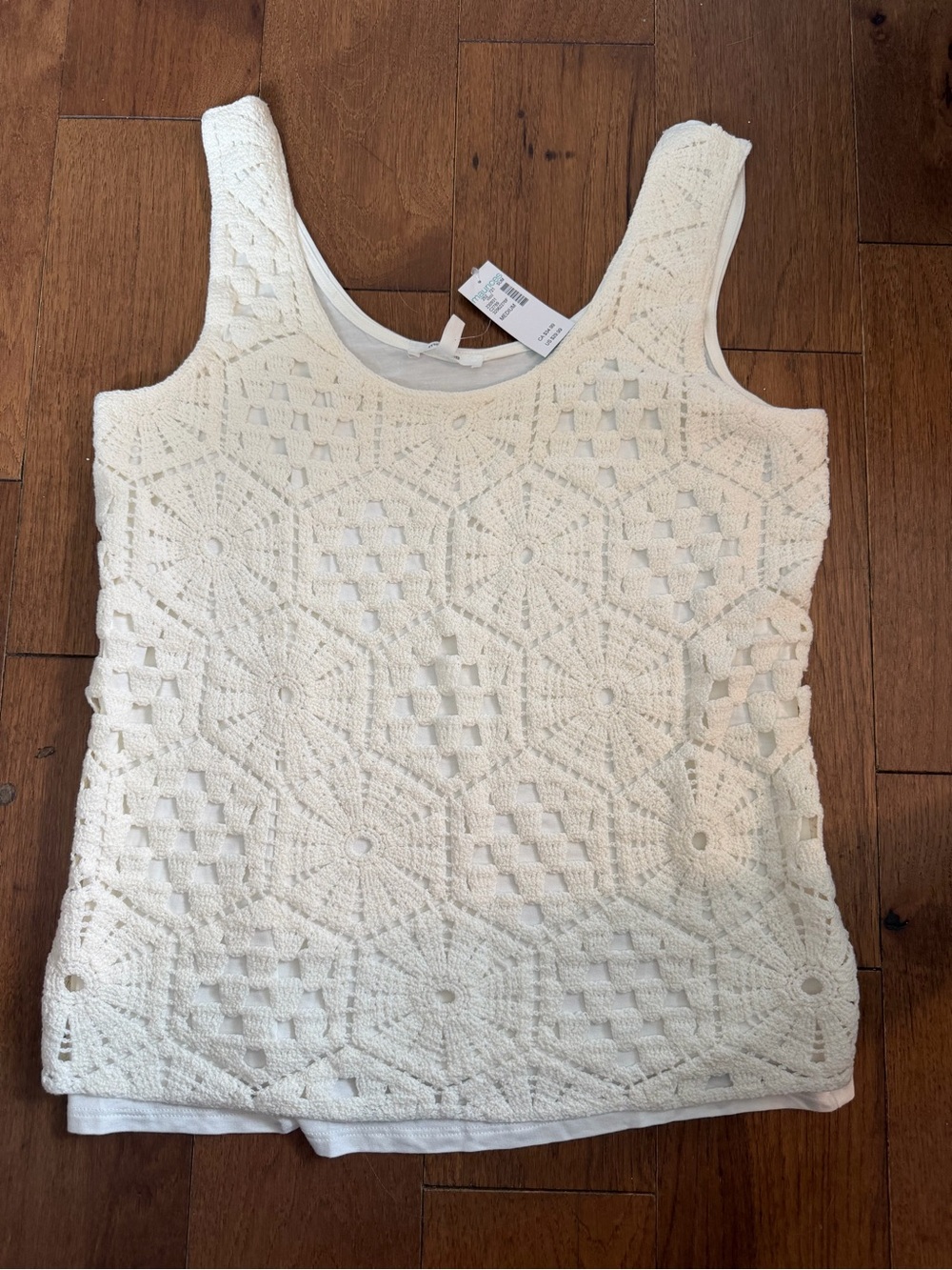 Maurices Ivory Crochet Overlay Tank